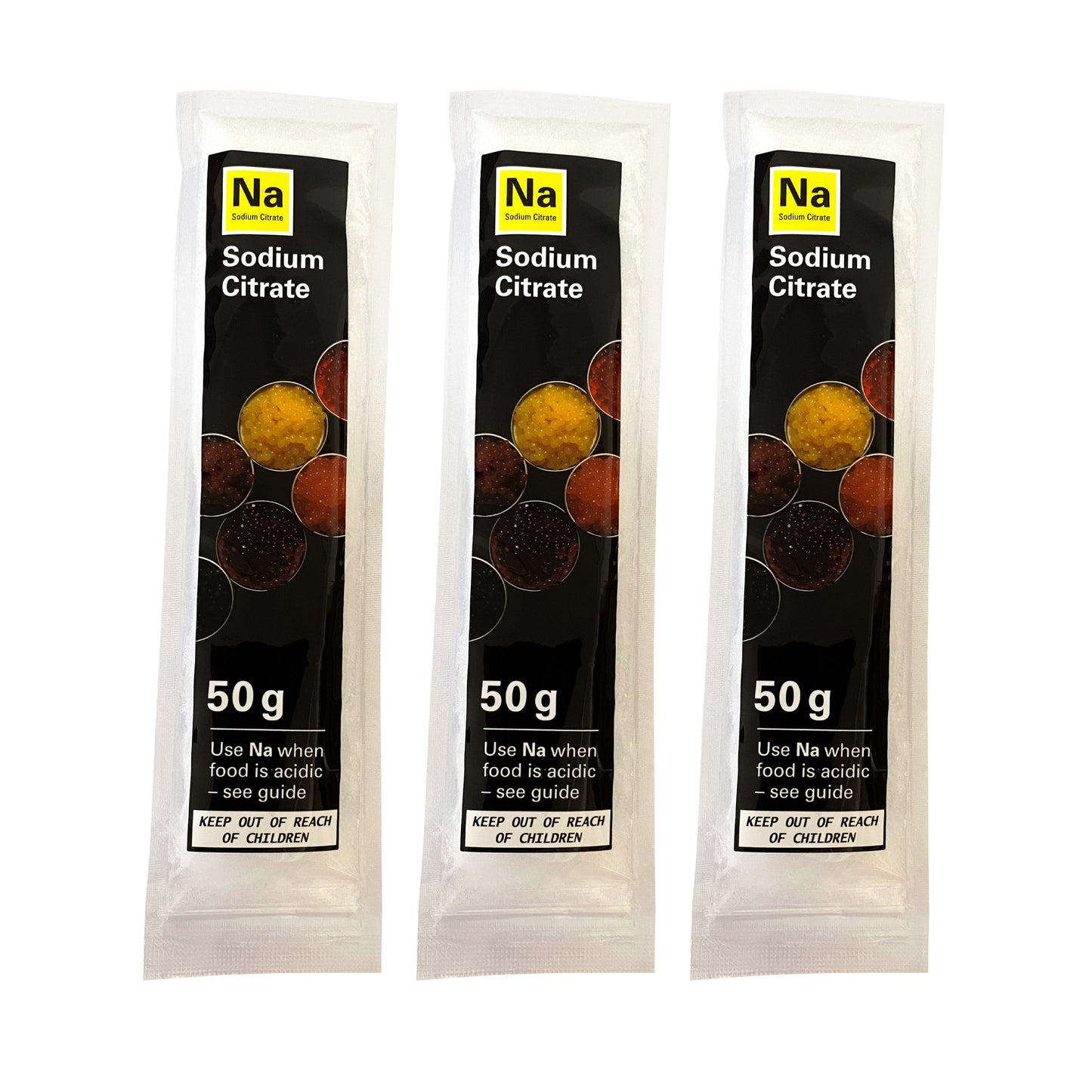 Sodium Citrate for The Spherificator – Food-Grade Additive for Spherification and Molecular Gastronomy (50g, 3-Pack)